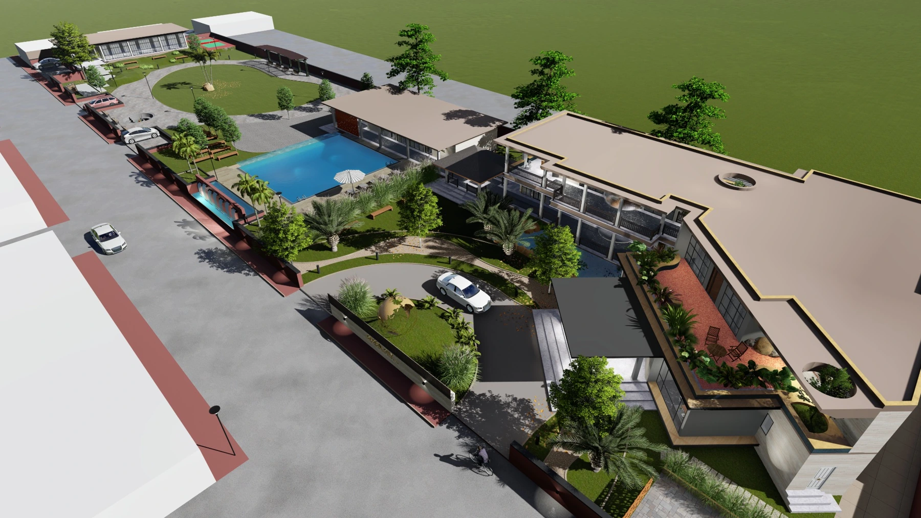 Global City clubhouse and swimming pool view