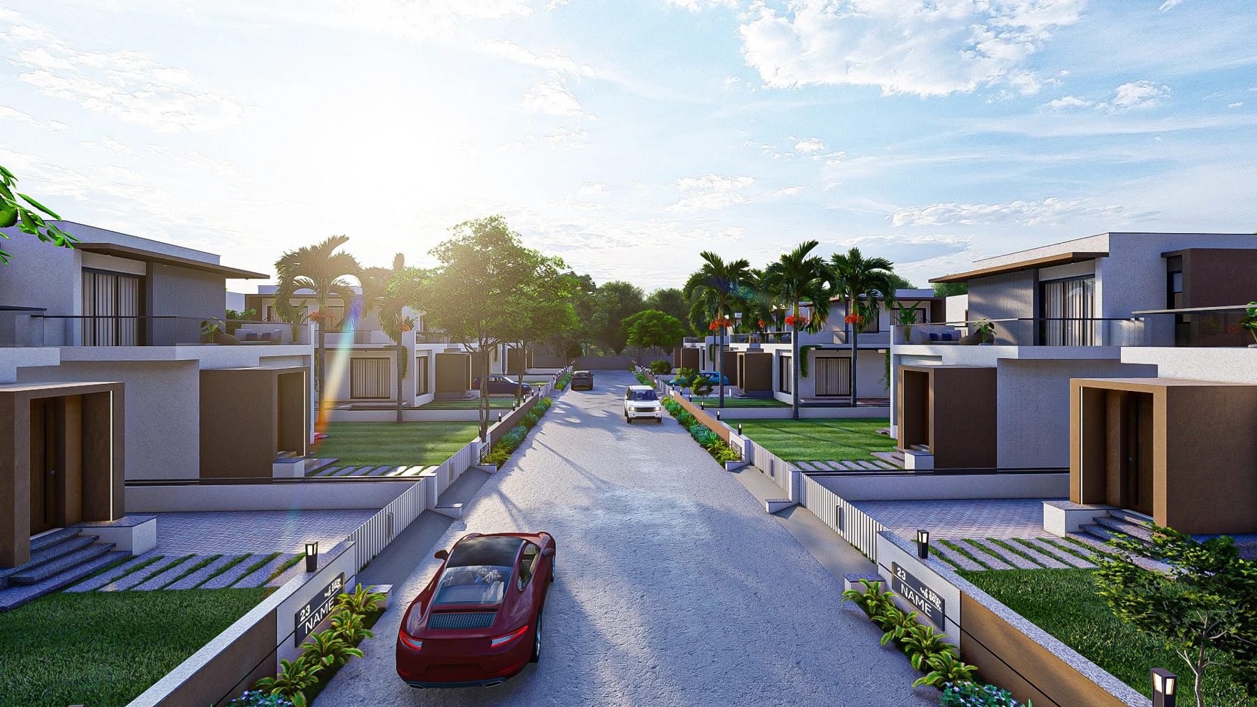 Lakeside Meadows villa street view